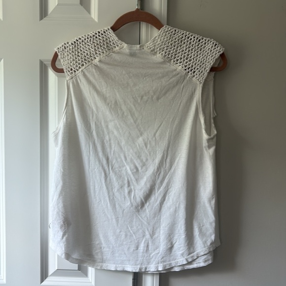 Scotch and Soda White Fringe Crochet Detail Tee - Picture 7 of 10